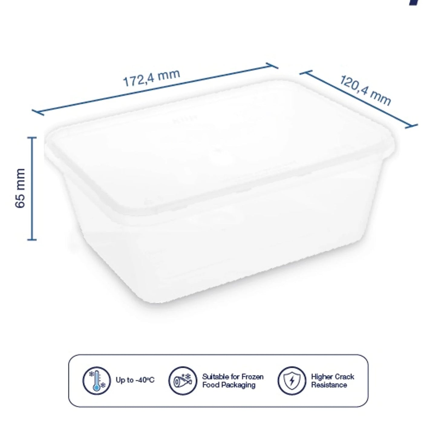 Ｋｉｉｐ　ＳＬａｐｐｅＲ　キープスラッパー　保存容器　長方形　Ｆｒｏｚｅｎタイプ　１０００ｍｌ　２５０個入り