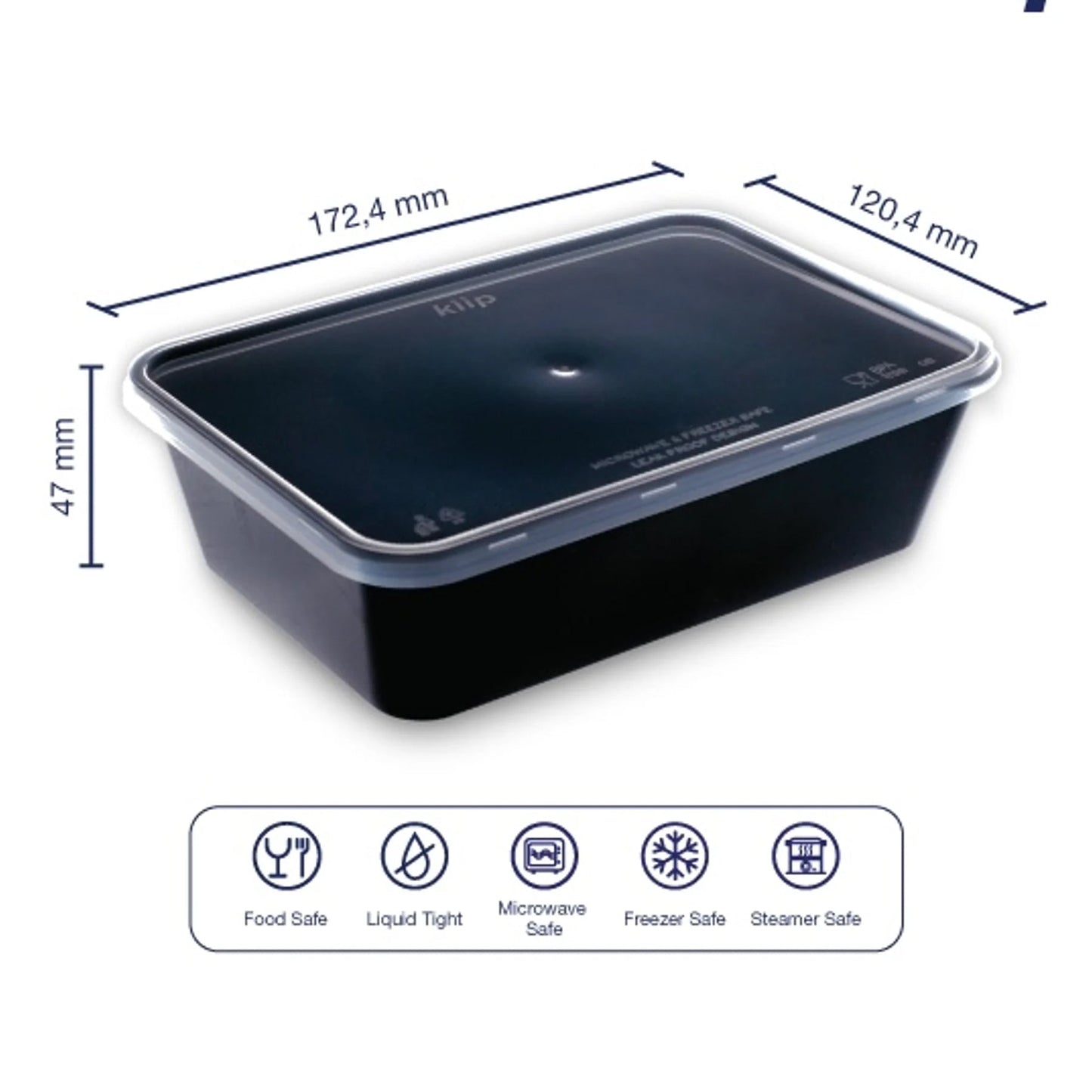 Ｋｉｉｐ　ＳＬａｐｐｅＲ　キープスラッパー　保存容器　長方形　Ｂｌａｃｋタイプ　６５０ｍｌ　２５０個入り