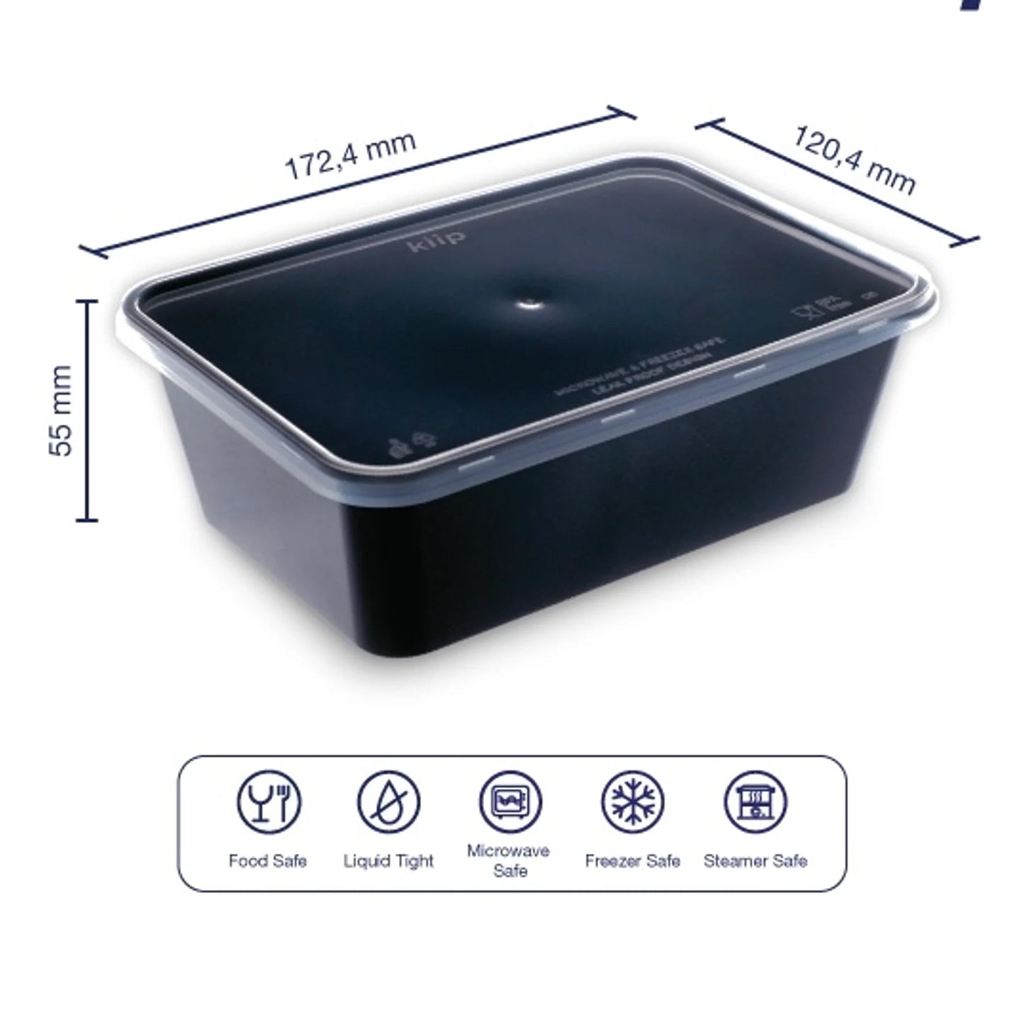 Ｋｉｉｐ　ＳＬａｐｐｅＲ　キープスラッパー　保存容器　長方形　Ｂｌａｃｋタイプ　７５０ｍｌ　２５０個入り
