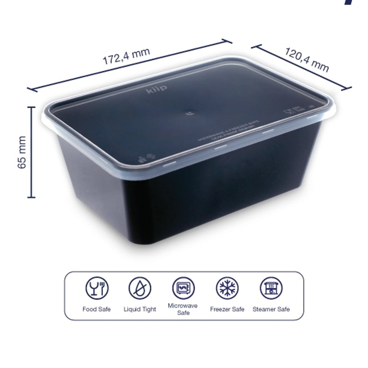Ｋｉｉｐ　ＳＬａｐｐｅＲ　キープスラッパー　保存容器　長方形　Ｂｌａｃｋタイプ　１０００ｍｌ　２５０個入り
