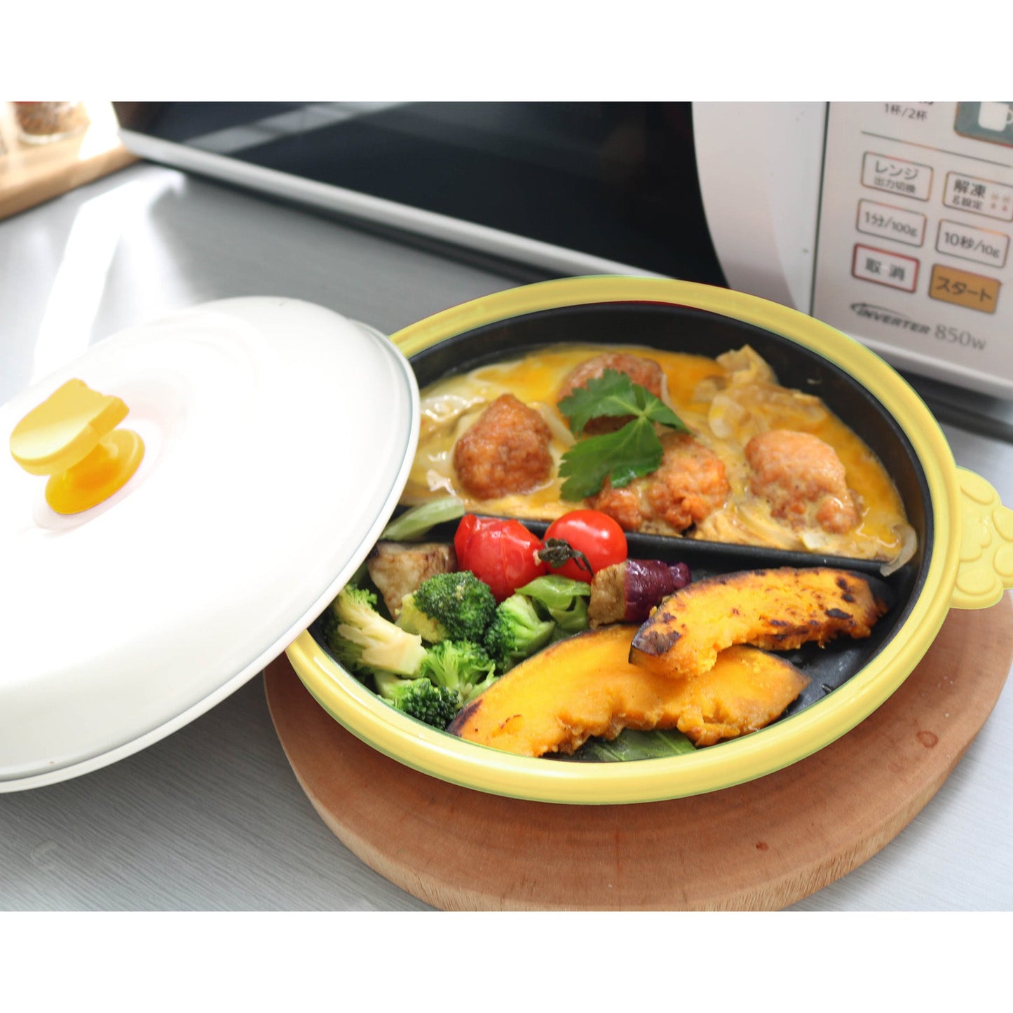 ｃｈｅｆ　仕切り付きレンジパン　猫　ＹＥ