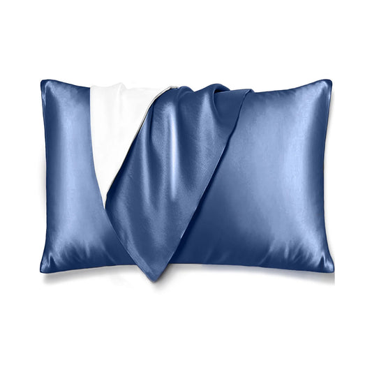 シルク枕カバー　片面シルク　封筒式　５０×７０ｃｍ　ネイビー