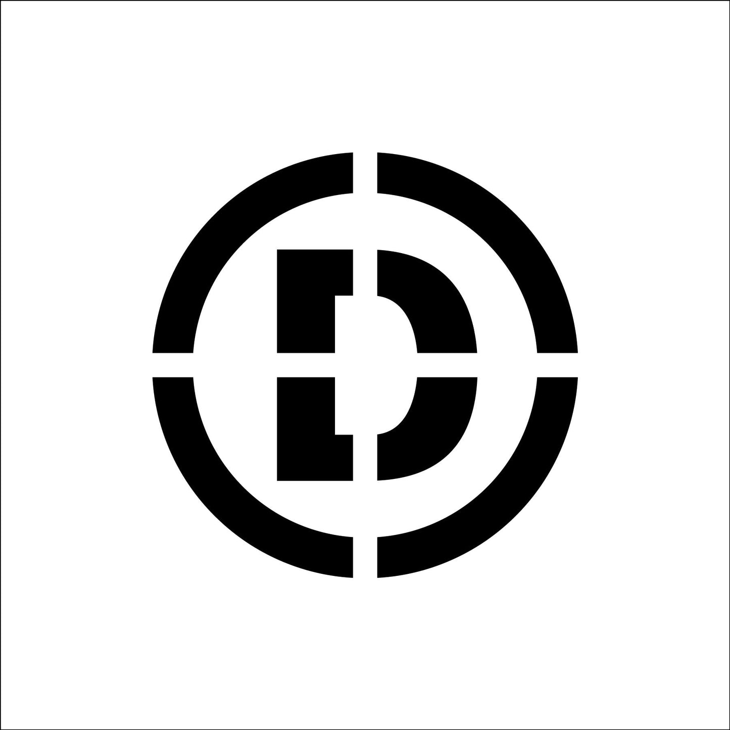 吹付プレートマグネット製　ステンシル　文字高150　〇D