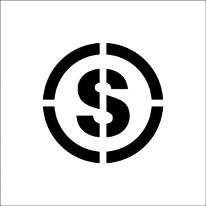 吹付プレートマグネット製　ステンシル　文字高100　〇S