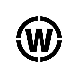 吹付プレートマグネット製　ステンシル　文字高150　〇W