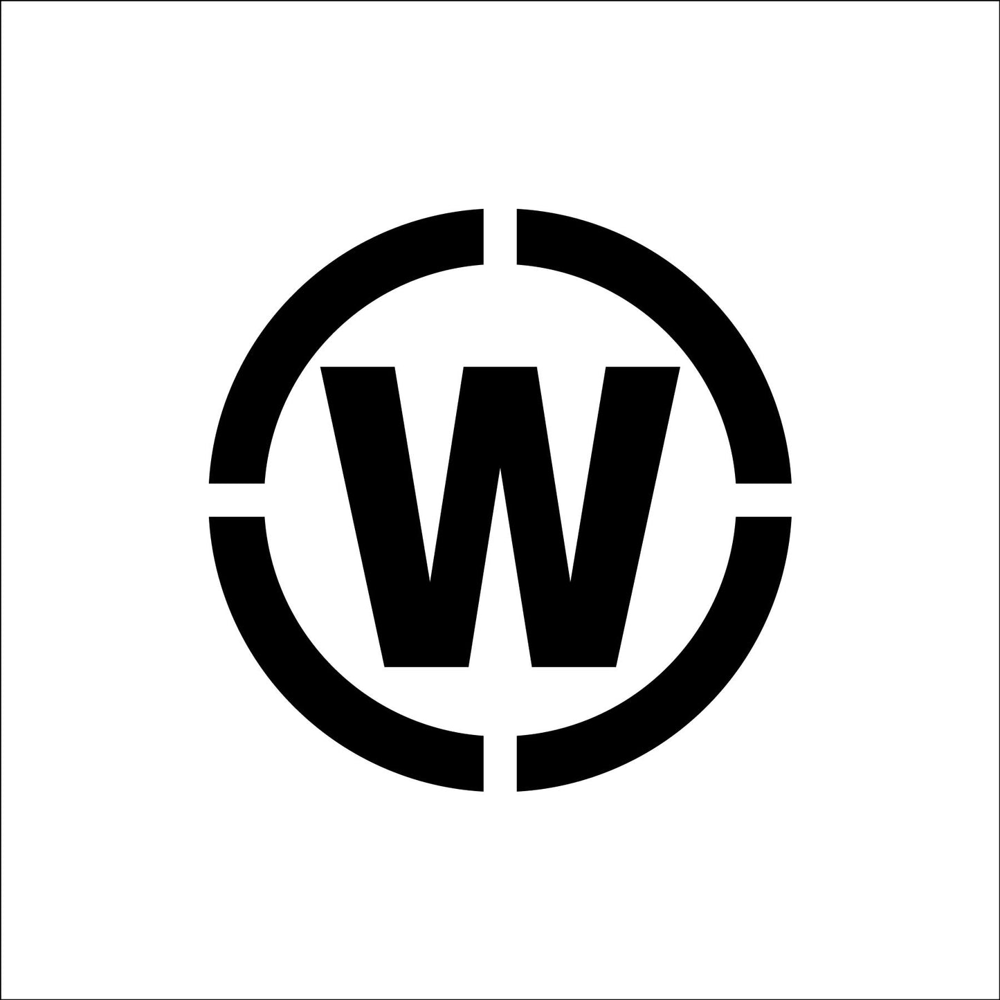 吹付プレートマグネット製　ステンシル　文字高100　〇W