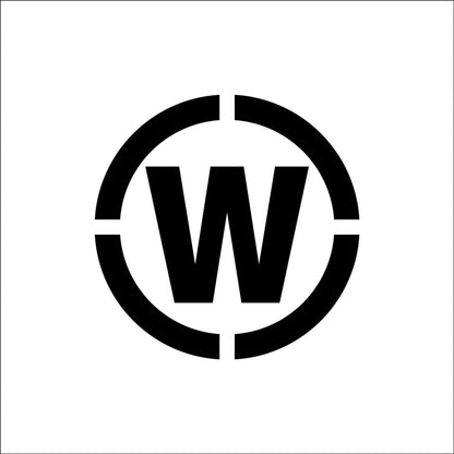 吹付プレートマグネット製　ステンシル　文字高100　〇W