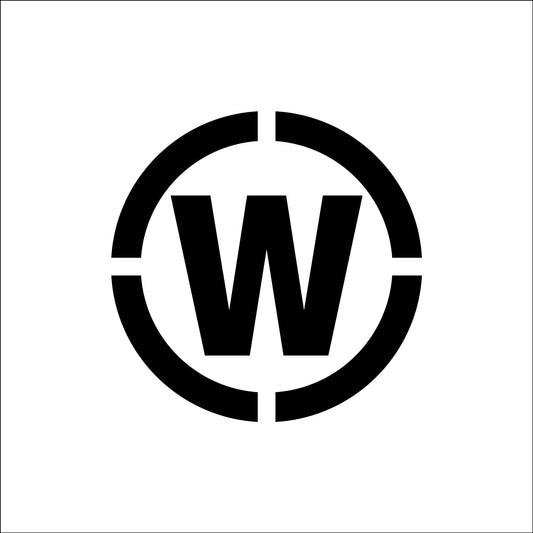 吹付プレートマグネット製　ステンシル　文字高100　〇W