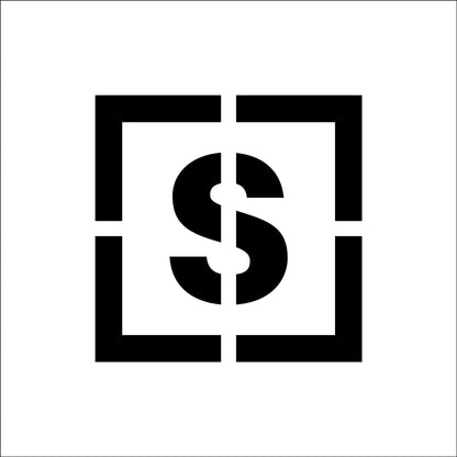 吹付プレートマグネット製　ステンシル　文字高150　□S