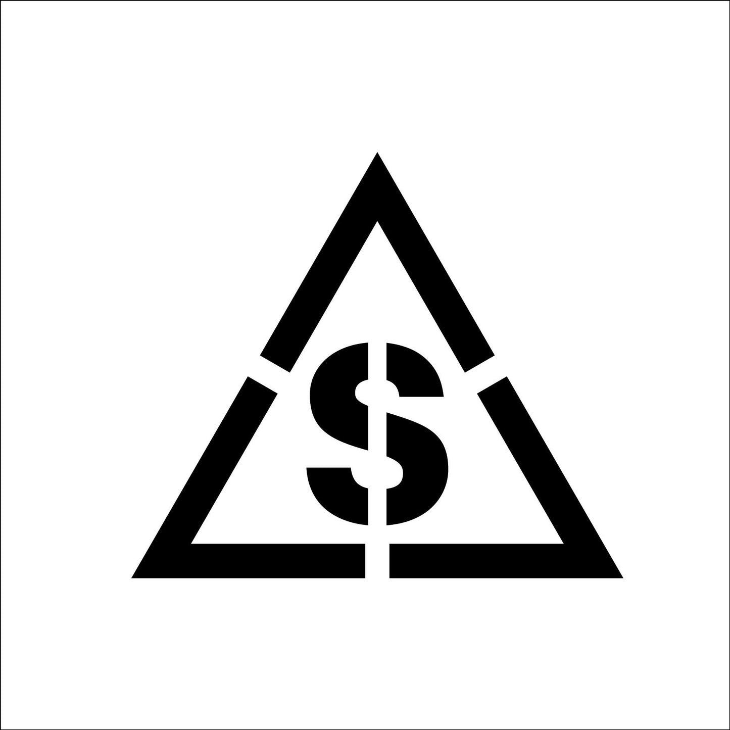 吹付プレートマグネット製　ステンシル　文字高150　△S