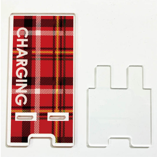 スマホスタンドアクリル　赤チェック　ＳＳＡＣ－６