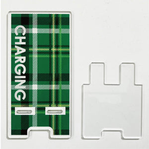 スマホスタンドアクリル　緑チェック　ＳＳＡＣ－７