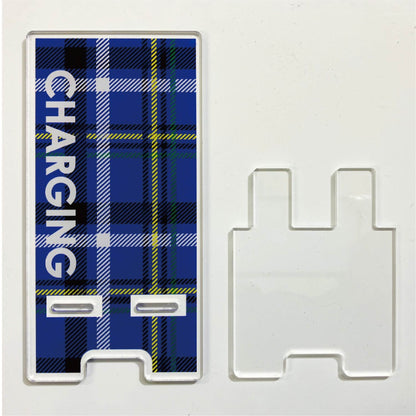 スマホスタンドアクリル　青チェック　ＳＳＡＣ－８