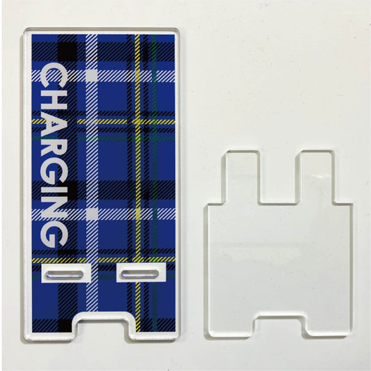 スマホスタンドアクリル　青チェック　ＳＳＡＣ－８