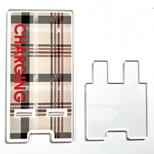 スマホスタンドアクリル　ベージュチェック　ＳＳＡＣ－９