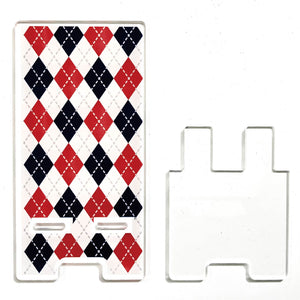 スマホスタンドアクリル　赤アーガイル　ＳＳＡＣ－１４