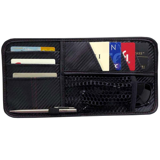 カー用品　上質空間　バイザーポケット　カーボンＲＥＤ