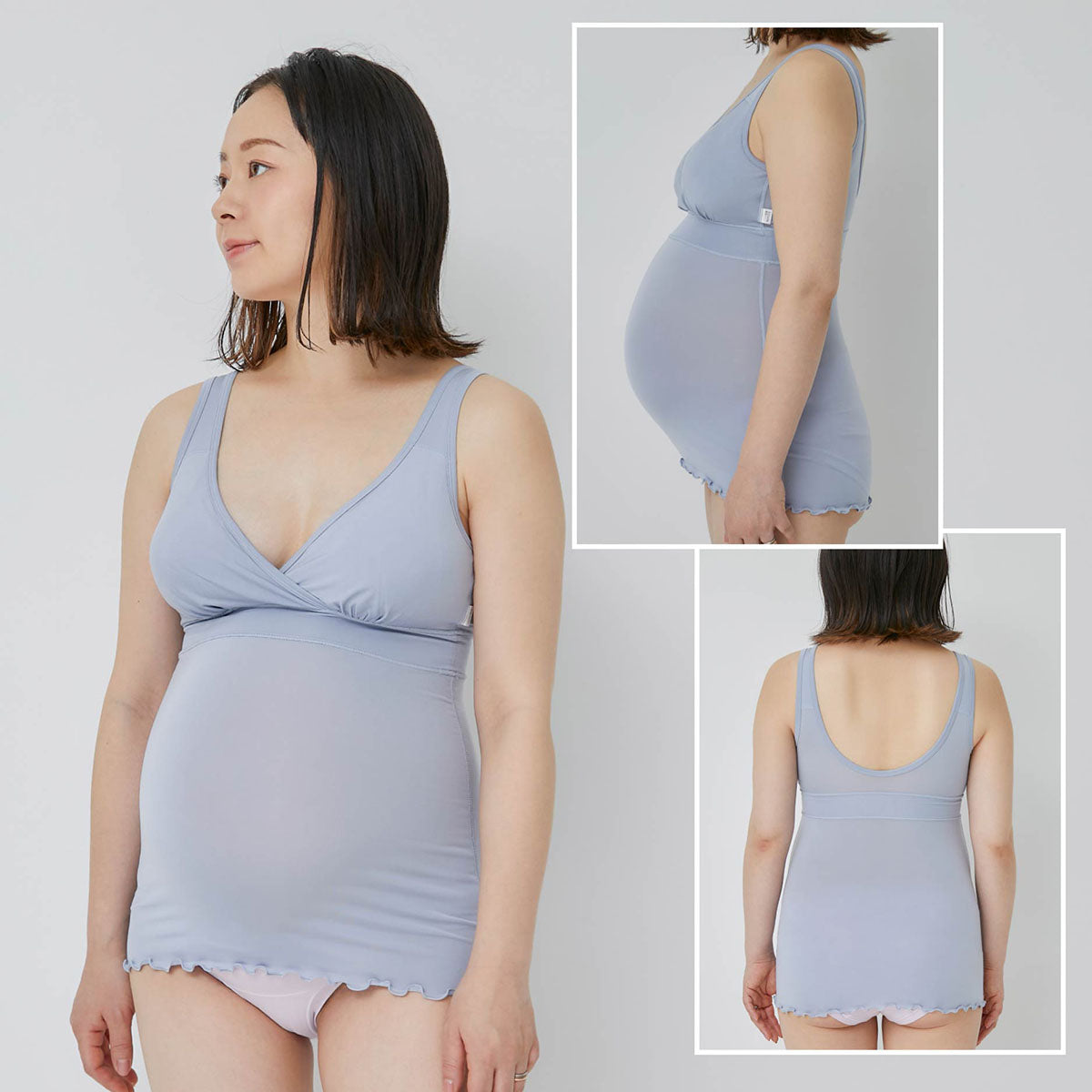 授乳用　しゃんと・ボディインナー　ブルーグレー