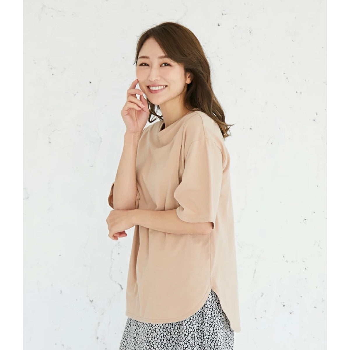 シンプルＴシャツ　ベージュ