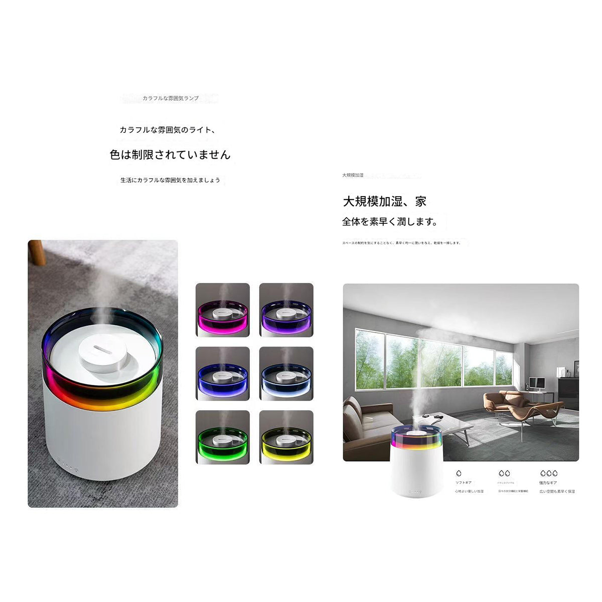 イルミネーション加湿器３０００ｍｌホワイトＨ２０