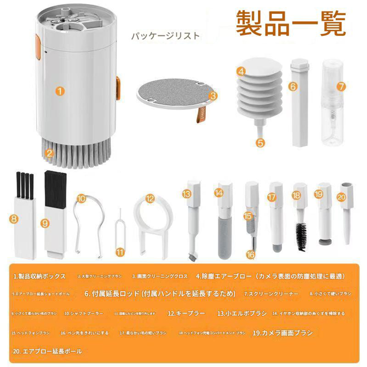 ２０ｉｎ１多機能クリーニングキットホワイトＱ２０