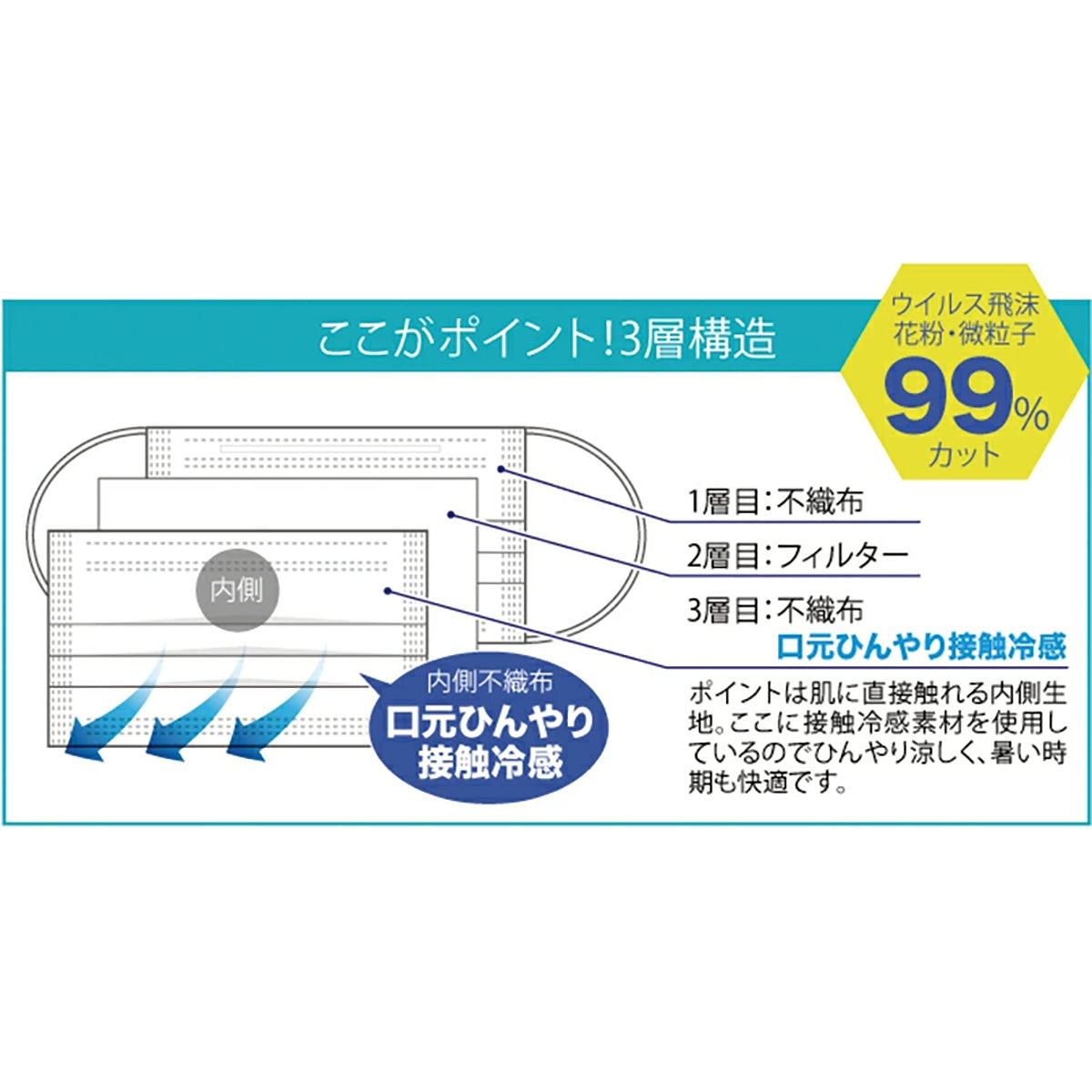 レースクールアイスマスク10枚入り　ブラック