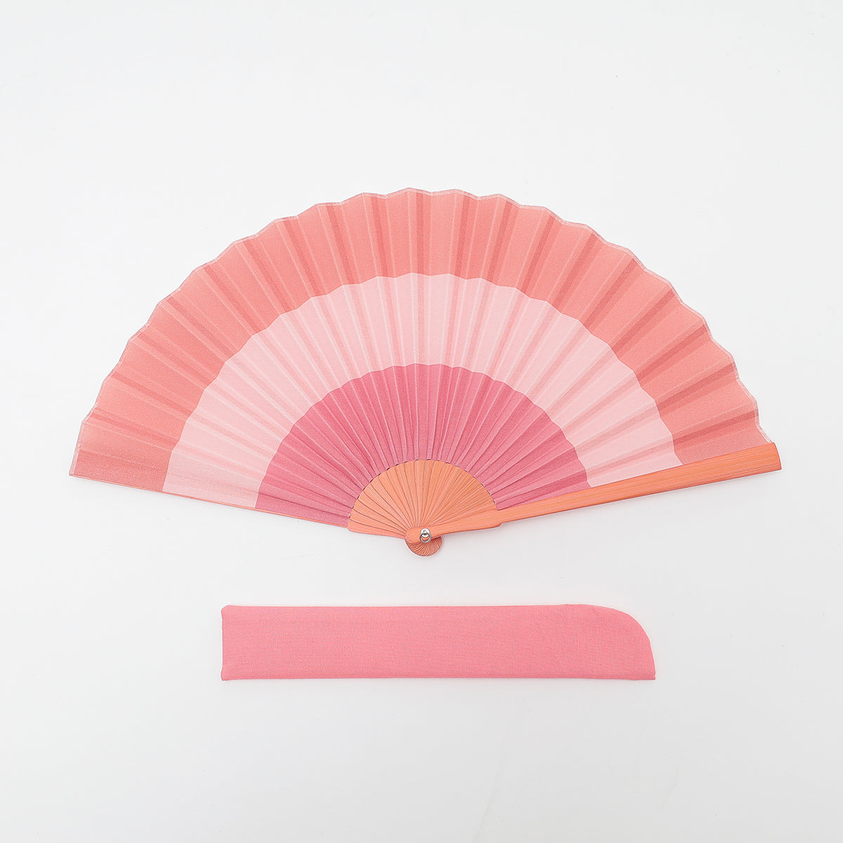 西川庄六　縞々扇子　ピンク