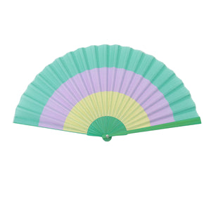 西川庄六　縞々扇子　グリーン