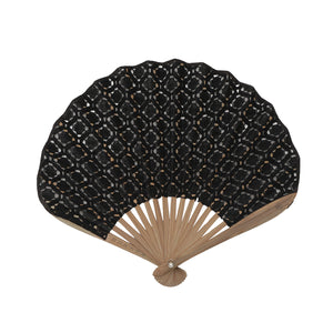 西川庄六　レ－ス素材のふわり扇子　ＢＫ
