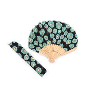 西川庄六　ｓｏｌｅｉｌ扇子　花　深緑