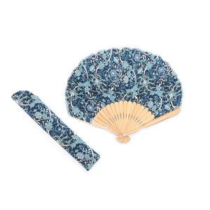 西川庄六　ｓｏｌｅｉｌ扇子　ブルーフラワー