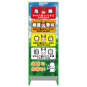 熱中症予防情報看板　動物ver(ウサギ・青空)