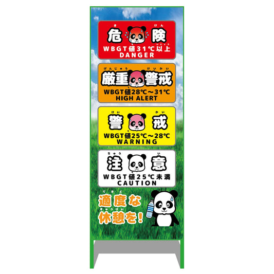 熱中症予防情報看板　動物ver(パンダ・青空)