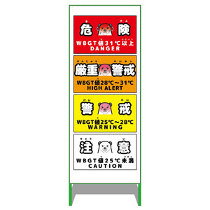 熱中症予防情報看板　動物ver(シロクマ・白地)