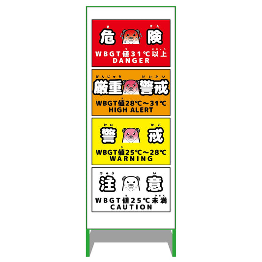 熱中症予防情報看板　動物ver(シロクマ・白地)