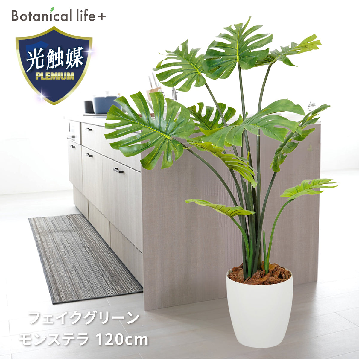 光触媒インテリアグリーン モンステラ120cm 鉢付き