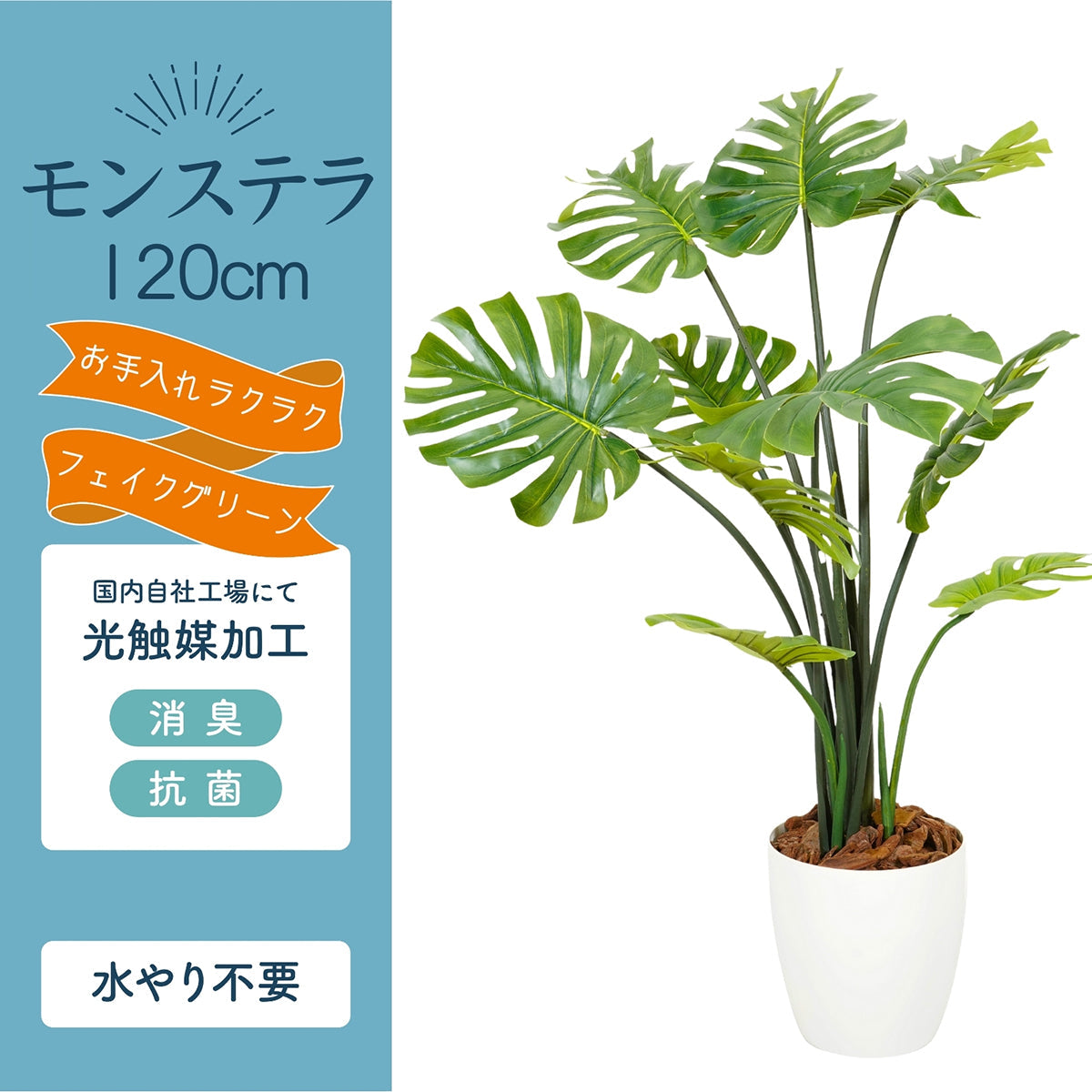 光触媒インテリアグリーン モンステラ120cm 鉢付き