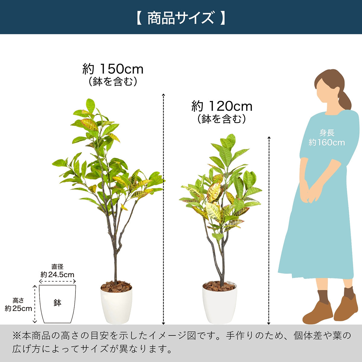 光触媒インテリアグリーン クロトン120cm 鉢付き