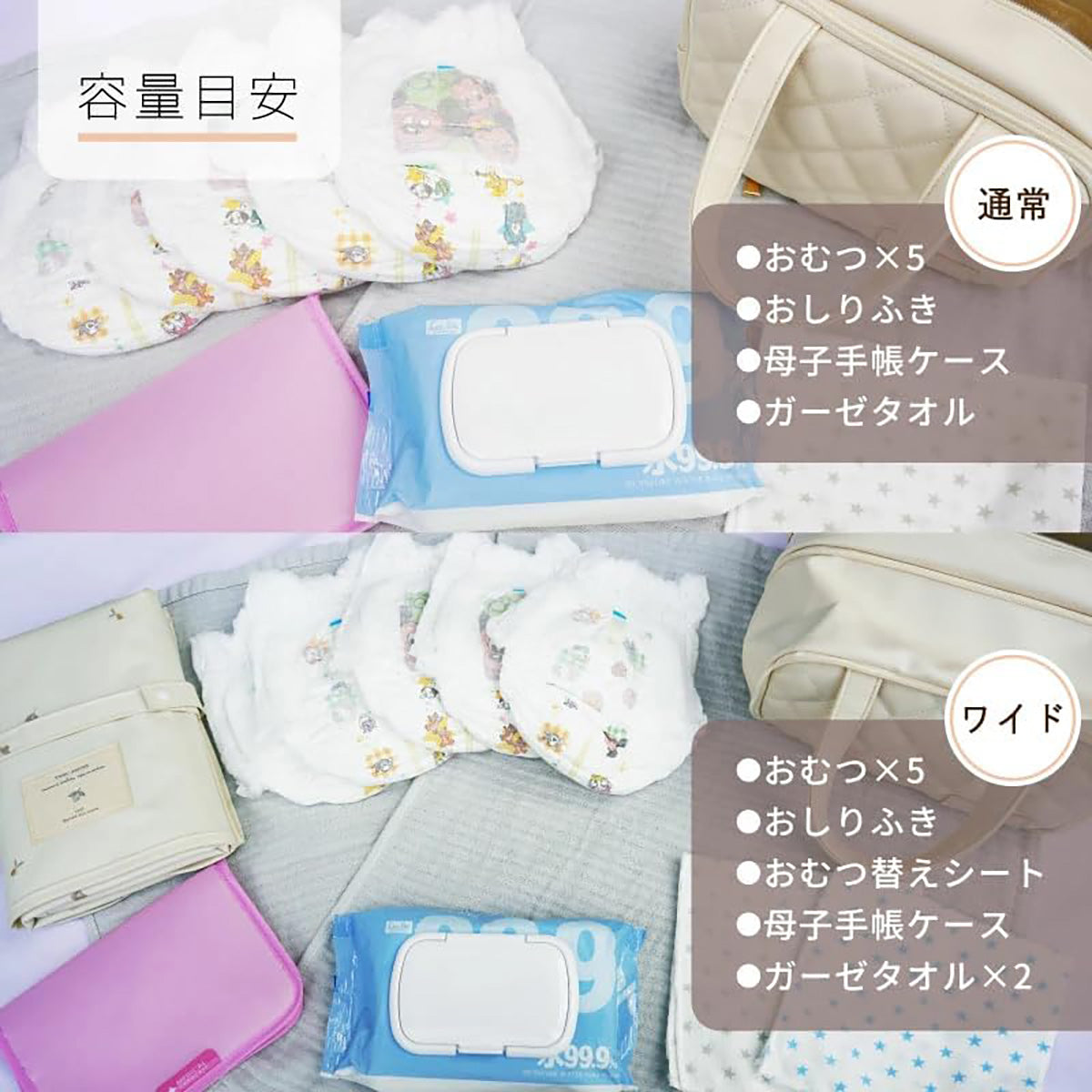 Colulu(コルル) おむつポーチ おしりふきケース一体型
