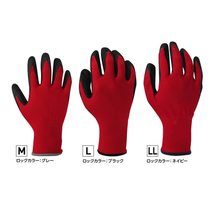 背抜き手袋パワーレッド　10双×24袋入り　M/L/LL