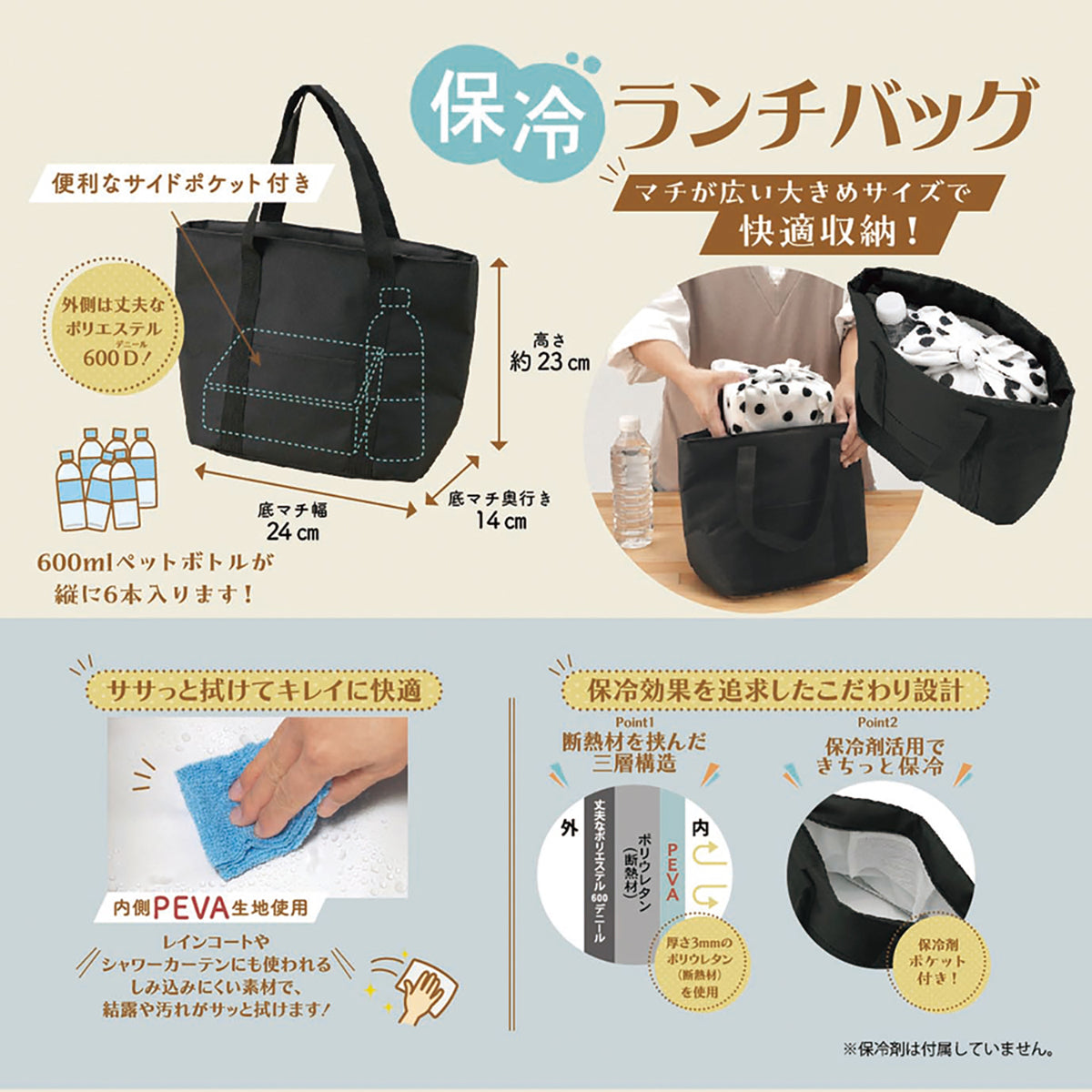 レジャー・アンド・ライフ　保冷ランチバッグ