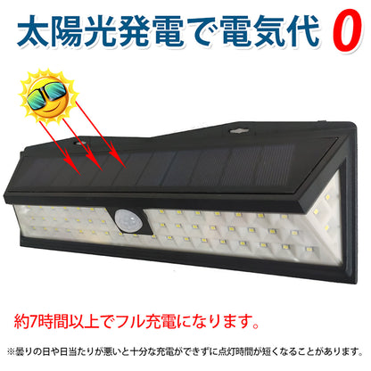 ソーラーセンサーライト　防犯対策　IP65防水