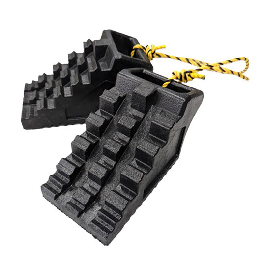 輪止め　タイヤストッパー　高輝度反射テープ付き　2個入り　120×238×130mm