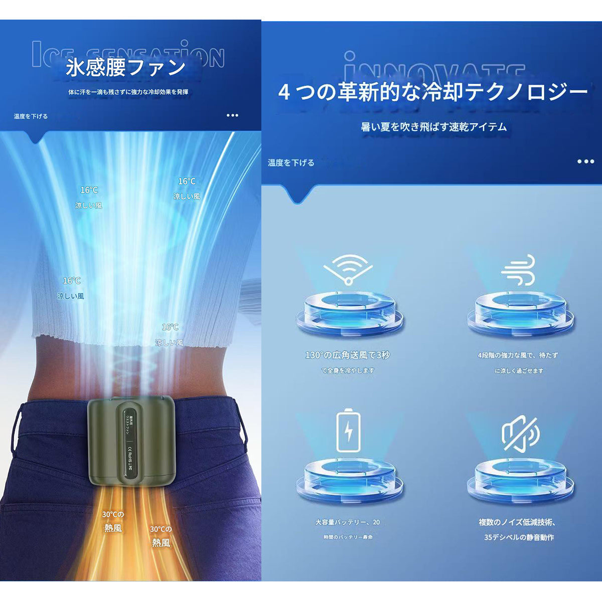 ベルトファン（１００００ｍＡｈ）ブラック　ＡＪ６０３４　幅８５×奥行７５×高さ８５