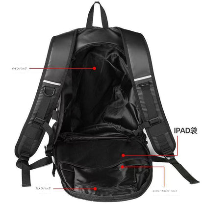 バイク用防水リュック　ブラック　ＢＢＰ０１　幅４００×奥行６０×高さ５８０