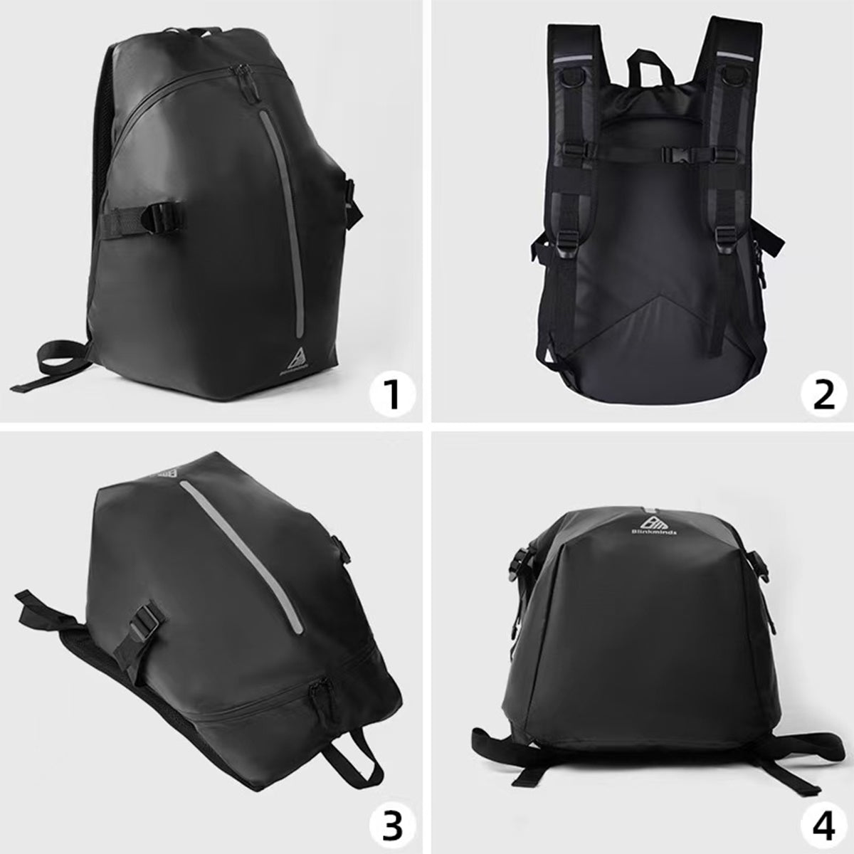 バイク用防水リュック　ブラック　ＢＢＰ０１　幅４００×奥行６０×高さ５８０
