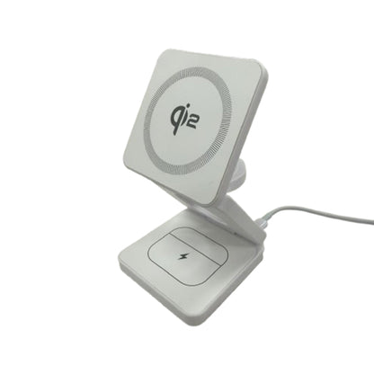 ３ｉｎ１角形ワイヤレス充電器ｑｉ２　ホワイト　ＩＷ３０　幅６８×奥行２４×高さ６８