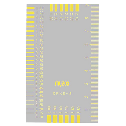 クラックスケール　CRKS-2Y　ひび割れ試験機　黄目盛/透明タイプ　55×91mm