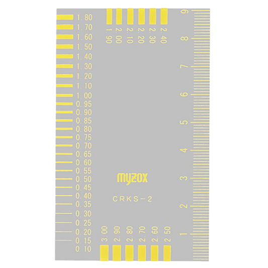クラックスケール　CRKS-2Y　ひび割れ試験機　黄目盛/透明タイプ　55×91mm