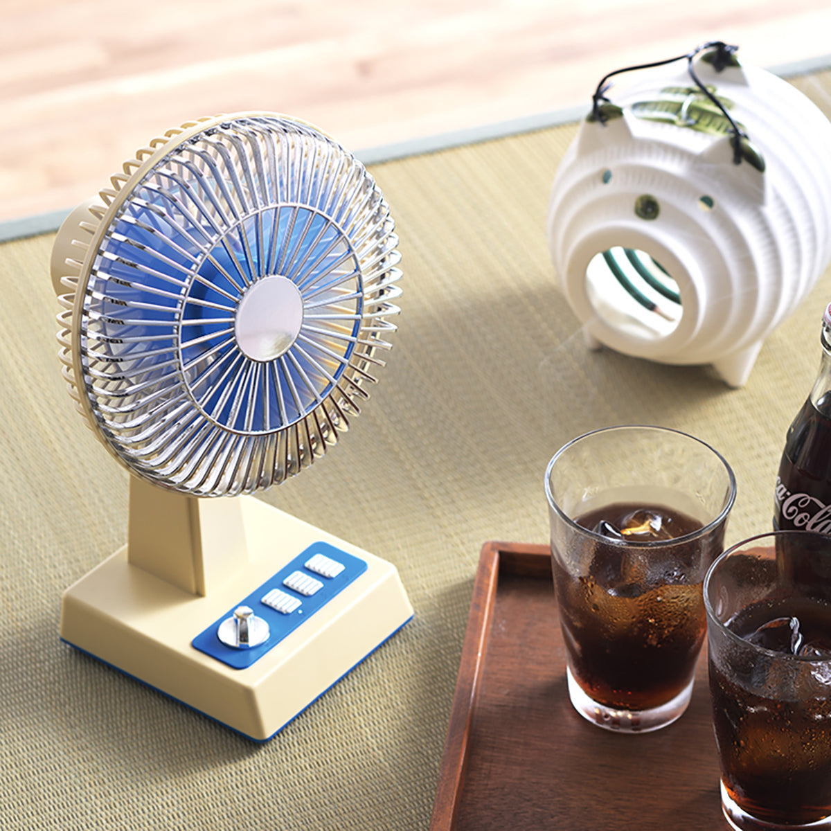 レトロ卓上 扇風機 暑さ対策 幅17×奥行13×高さ28cm